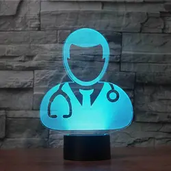 Новинка 3D Usb ночник 7 цветов светодиодные доктор моделирование настольная лампа домашнего декора ночники для сна освещения творческие
