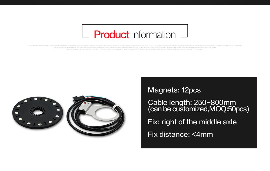 Best Electric Bicycle Pedal 12 Magnets E-bike PAS System Assistant Sensor Speed Sensor Black Color Easy to Install for Free Shipping 2