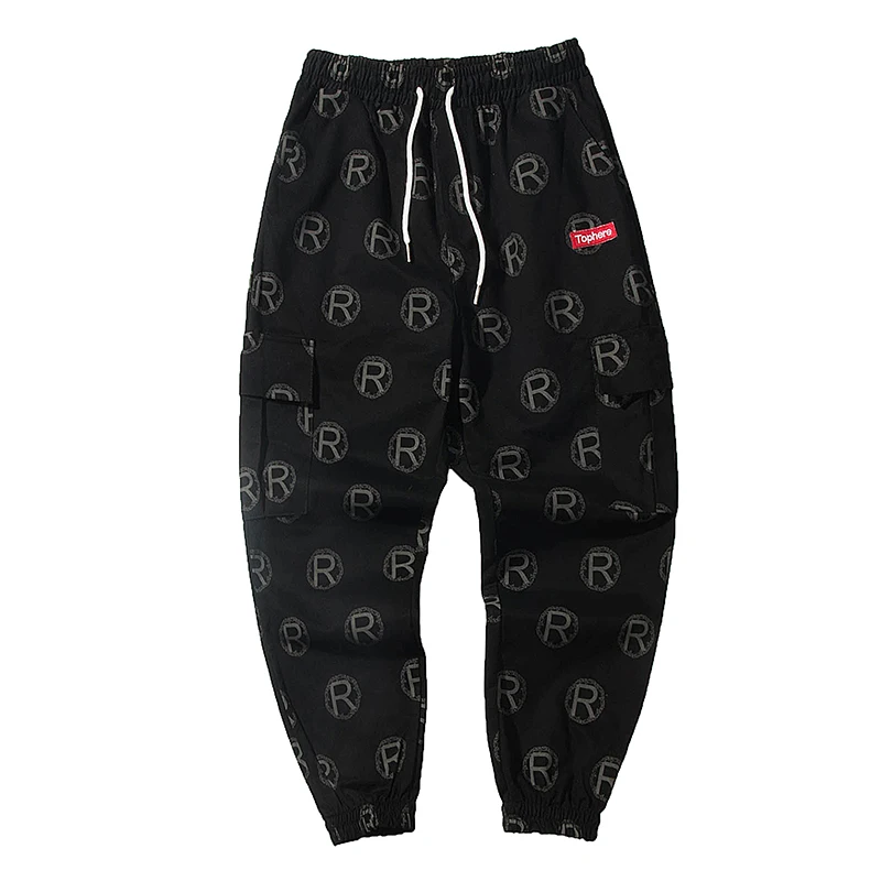 Fashion Men's Casual Pants Autumn New Loose Straight Overalls Pants Nine Pants S-2XL Black White Couple Pants Youth Popular Wild Fashion Men's Casual Pants Autumn New Loose Straight Overalls Pants Nine Pants S-2XL Black White Couple Pants Youth Popular Wild
