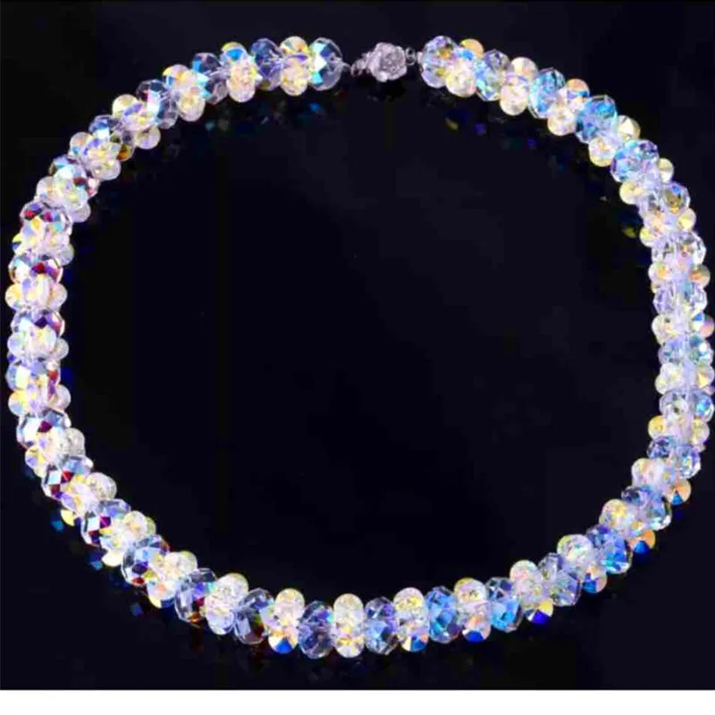 

WKOUD EAM Jewelry / 2019 New Fashion crystal trendy Garland shape rope chain Women's Accessories S#A05009