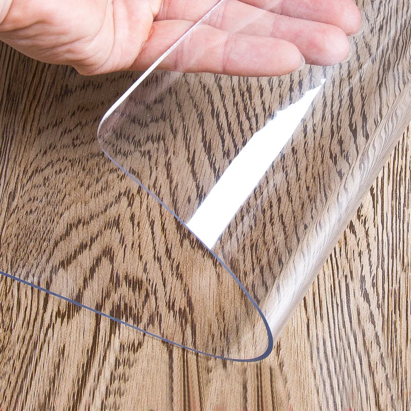  2019 new arrival transparent pvc table cloth 1.0mm/1.5mm/2mm/3.0mm thick soft glass crystal board p