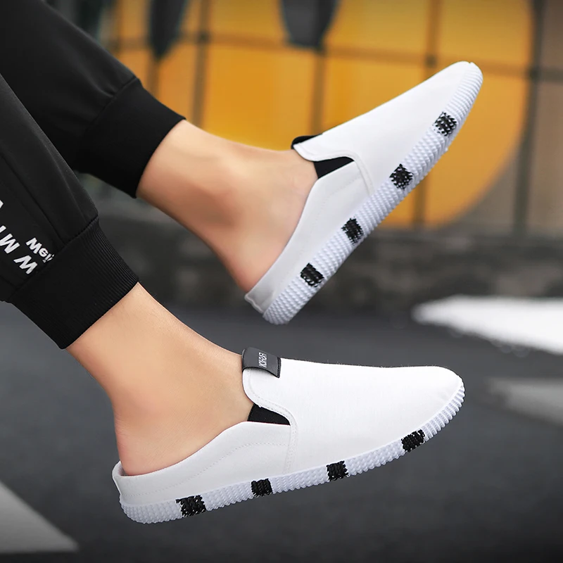 

Summer men's shoes canvas slippers, outdoor casual men's shoes baotou slippers, comfortable and breathable
