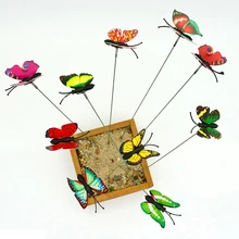 8PCS Toy Butterfly Color Random 7cm Single-layer Stick Model Ordinary Butterfly
