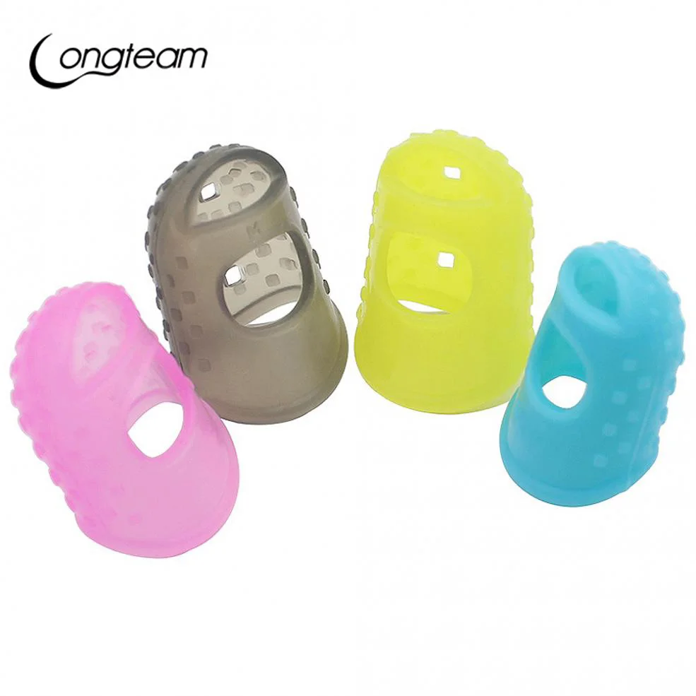 4pcs/lot Silicone Guitar Pick Fingertip Cover Pressed String Finger Protector for Ukulele Banjo Mandolin | Спорт и развлечения