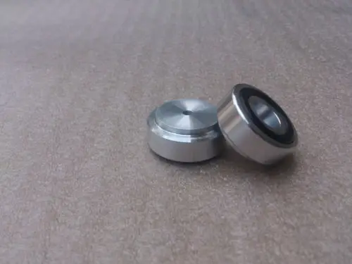 4x silver Aluminum feet for amplifier speaker with Rubber ring D 30mm H 13mm