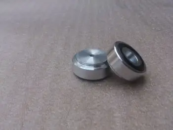 4x silver Aluminum feet for amplifier speaker with Rubber ring D 30mm H 13mm