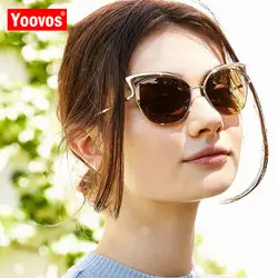 Yoovos Новое поступление модные солнцезащитные очки Женские винтажные металлические очки для глаз кошки Роскошные зеркальные ретро UV400 Oculos De