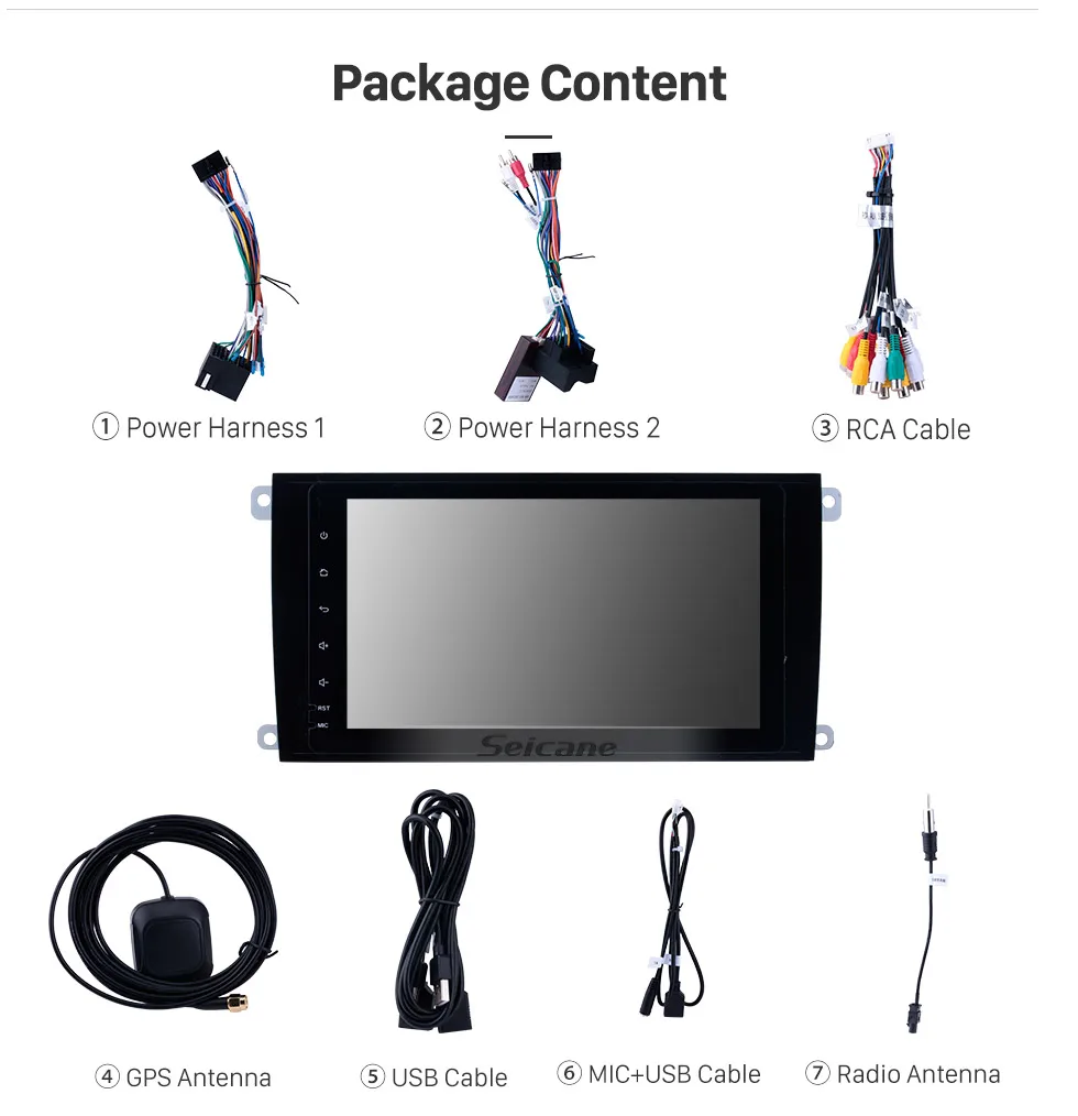 Best Seicane GPS 2Din GPS Navi Android9.0 Stereo HD 8" Car Radio For Porsche cayenne 2003-2011 Multimedia Player Vehicle Head Unit 23