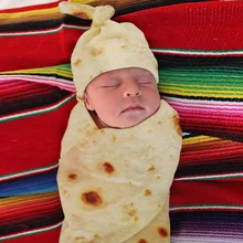 Для Burrito одеяло шляпа Комплект Детская мука Tortilla Пеленание Одеяло пеленка для сна обертывание шляпа MYDING