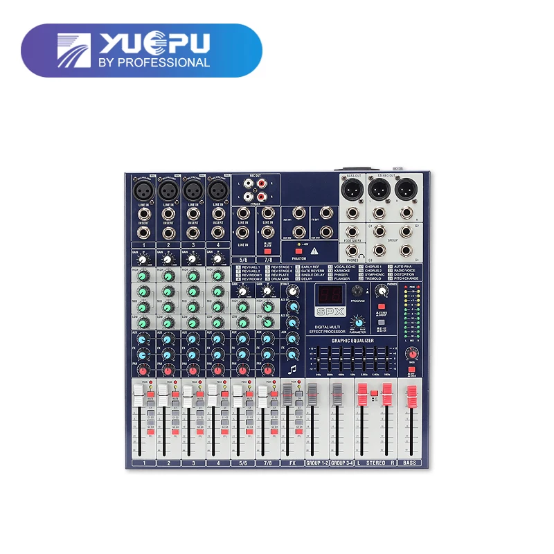 YUEPU RU 8Ts профессиональный звуковой аудио микшер 8 каналов 48 В фантомное питание