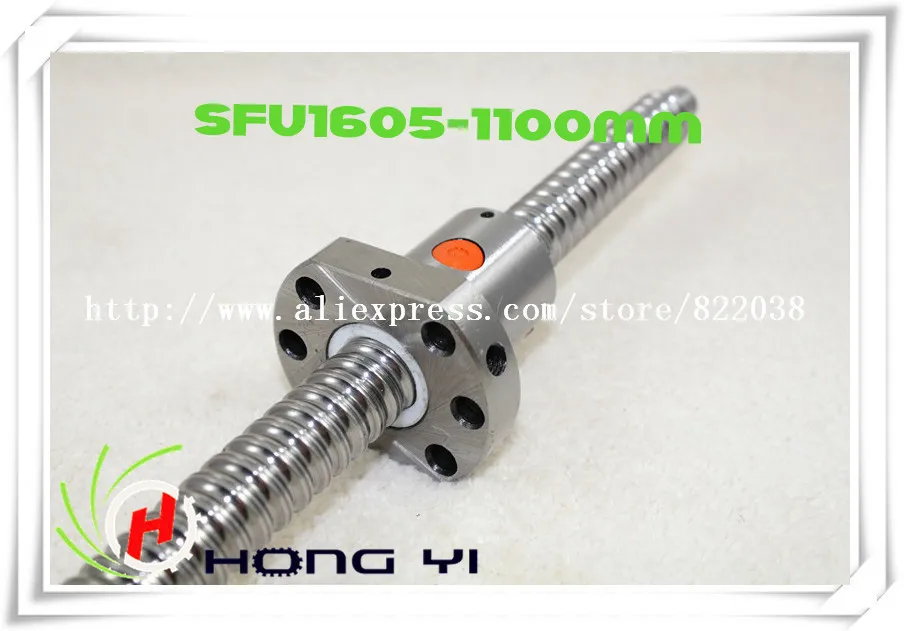 

Free Shipping 1pcs Ball screw SFU1605 - L1100mm+ 1pcs Ballscrew Ball nut for CNC and BK/BF12 standard processing