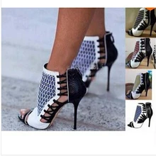 Новые дизайнерские женские босоножки на высоком каблуке с открытым носком и шнуровкой по Заводской Цене летние ботильоны гладиаторский с ремешками 4 цвета