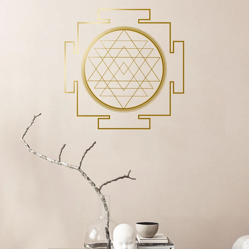 

Sri Yantra Kids Decor Mural SACRED GEOMETRY GEOMETRIC Wall Decal Line Circle Mandala Vinyl Wall Stickers Room Decoration J015