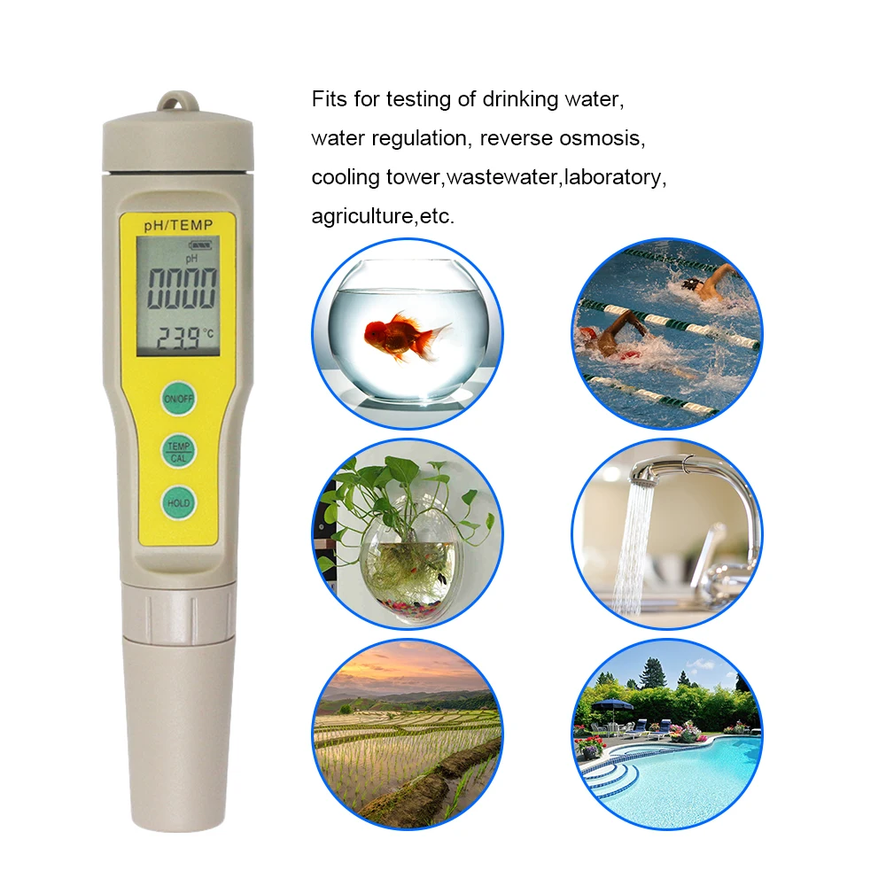 РН темп метр профессиональный рн тестер термометр водонепроницаемый кислотность метр ручка Тип анализа качества воды устройство