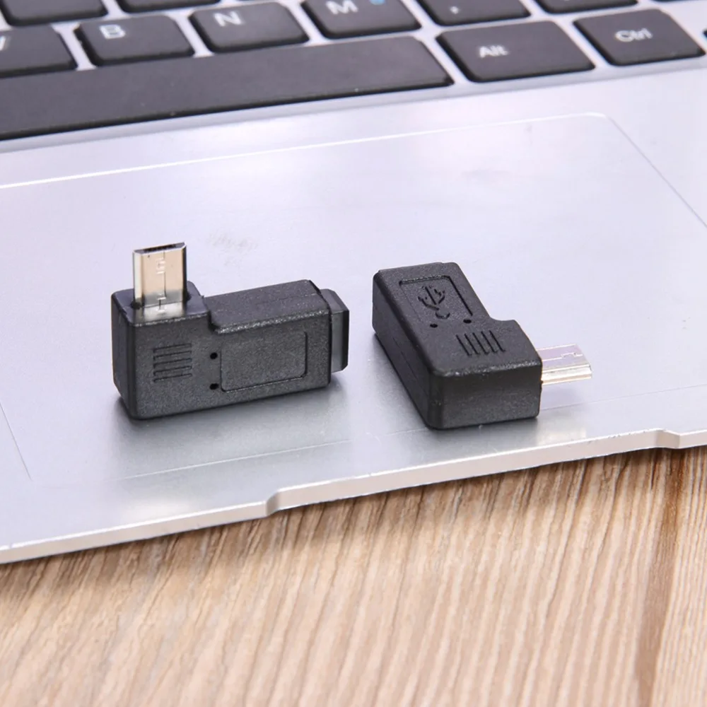 Переходник с Micro USB штекер на Mini гнездо переходник для передачи данных 90 градусов L