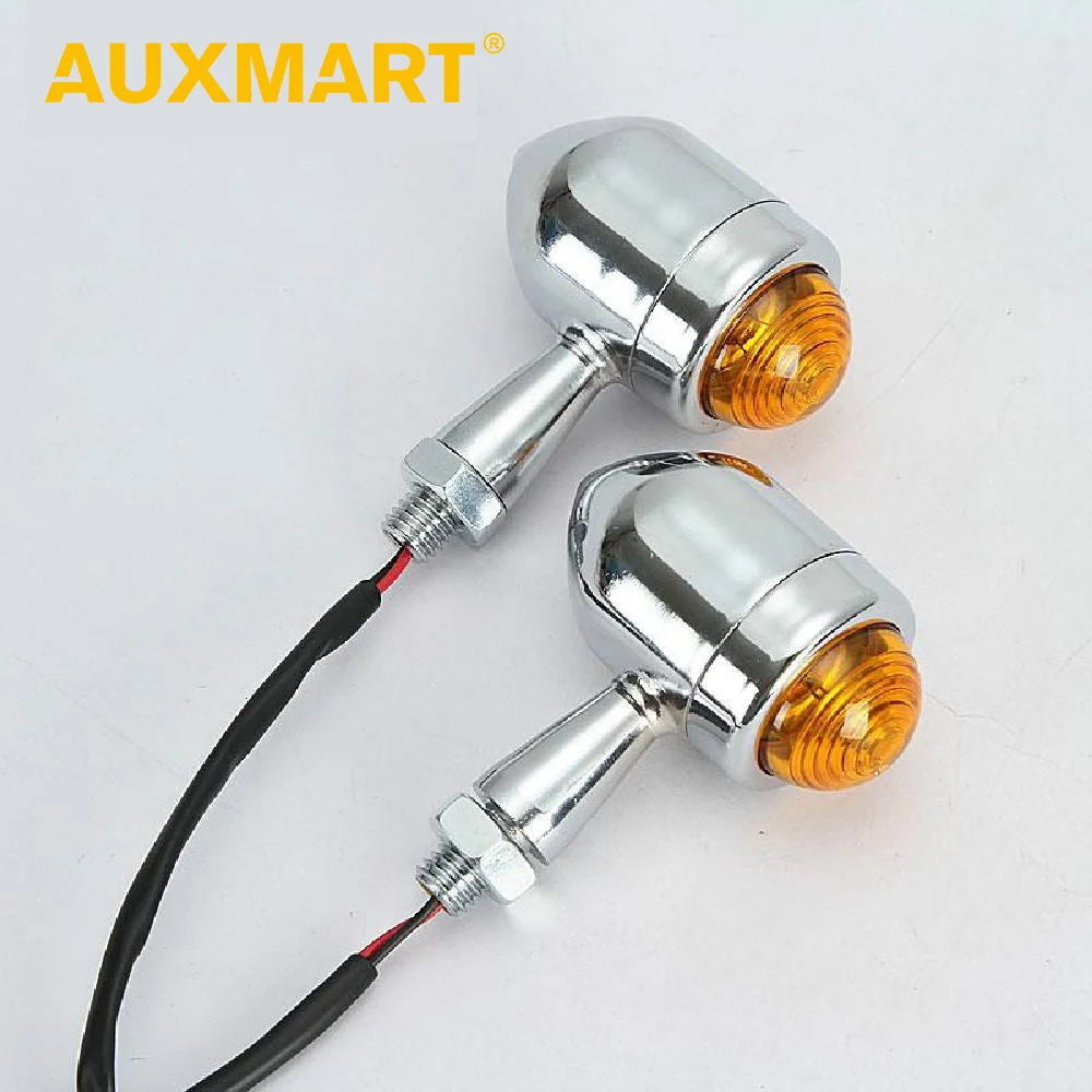 

Auxmart LED Motorcycle Bullet Turn Signals Indicator Lights Amber Blinker Flashing Motorcycle Lamp for Yamaha Universal