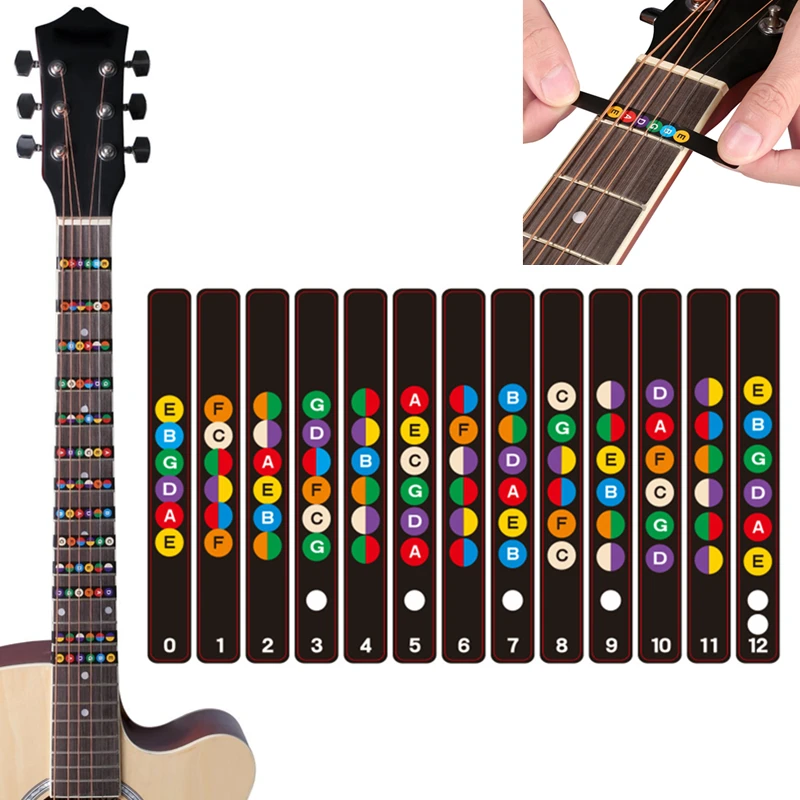 

Universal Water Resistant Guitar Fretboard Note Labels Fingerboard Fret Stickers 2 Colors Optional