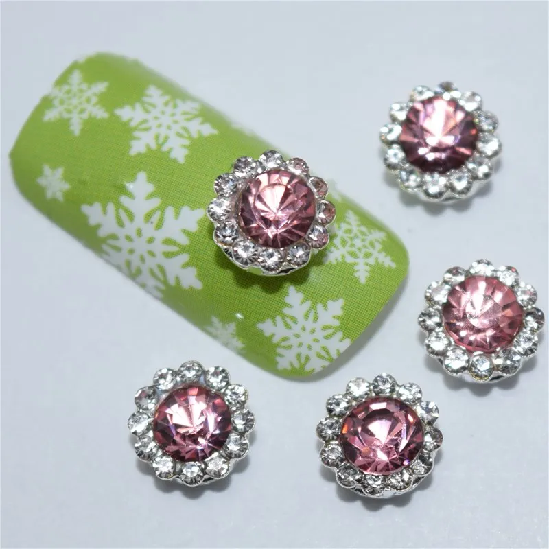 

10Pcs new Purple glitter rhinestones, 3D Metal Alloy Nail Art Decoration/Charms/Studs,Nails 3d Jewelry #135