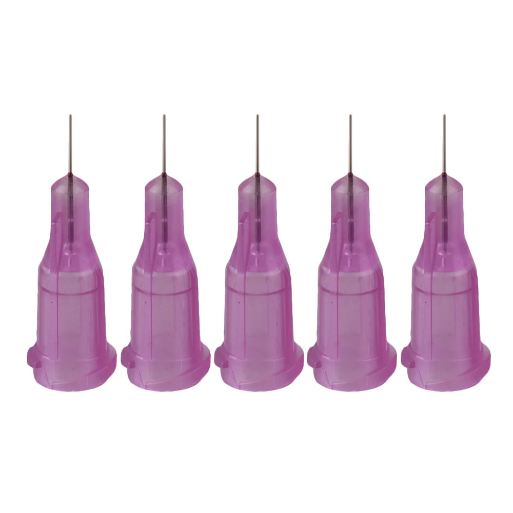 

100pcs 1/4 inch Light Purple Screw Type 30Ga Dispensing Needles Blunt Tips
