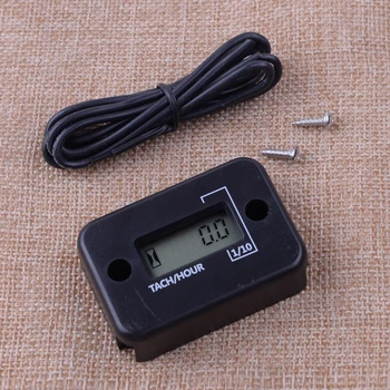 

CITALL High Quality Motorcycle Digital Tachometer Counter Hour Meter Gauge LCD Black Waterproof for 4 Stroke Gas Engine