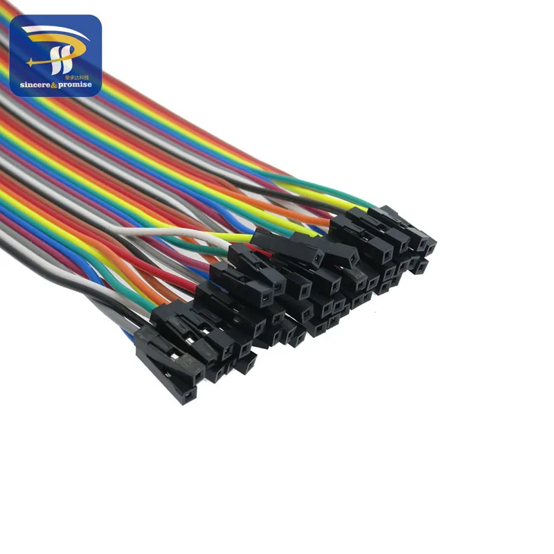 40 шт. в ряд Dupont кабель 20 см 2,54 мм 1pin 1 p-1 p Женский Перемычка провода для Arduino Макет