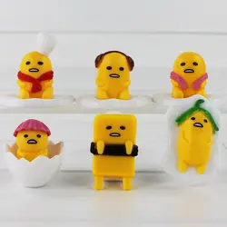 6 шт./лот 3-5 см Gudetama желтое яйцо ленивый Gudetama мини ПВХ фигурку игрушки Кукла коллекционная Бесплатная доставка