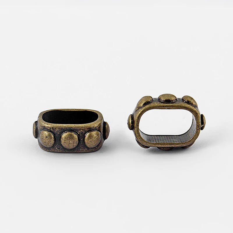 20Pcs 10.5x6.5mm Dotted Slider Spacer Beads Findings For Licorice Leather Cord Jewelry Findings