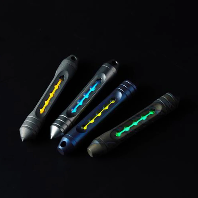 EDC титановый сплав нож бусины с Тритием газовые трубы Вольфрамовая сталь голова