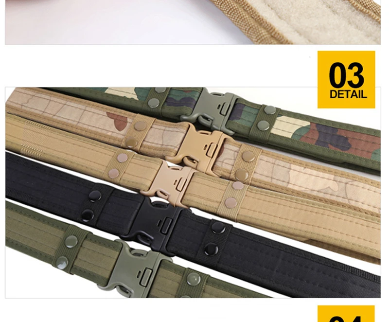 Combat 2 Inch Canvas Duty Tactical Sport Belt with Plastic Buckle Outdoor Military Army Fan Adjustable Hook & Loop Waistband (17)