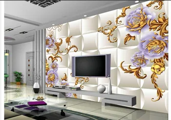 

custom 3d wallpaper photo 3d wallpaper European-style flower embossed backdrop bathroom 3d wallpaper