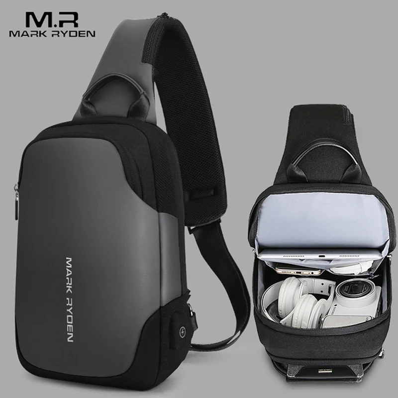

Mark Ryden 2019 New Anti-Theft Messenger Bag Waterproof Men's Strap Chest Bag Fit 9.7 inch Ipad Fashion Men's Shoulder Bag