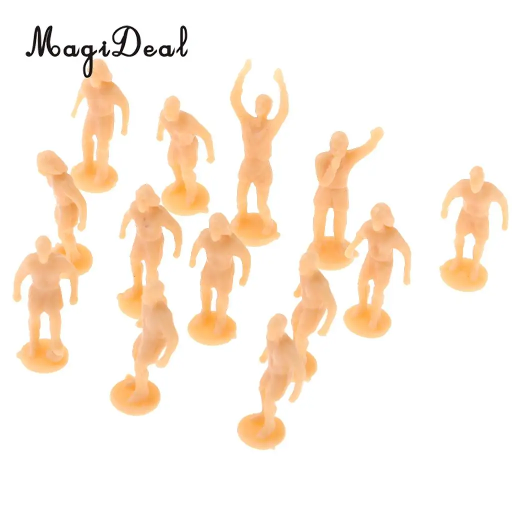 12Pcs 1/87 Scale Miniature Soccer Football Player Figure People Figurine HO OO Layout Scenery 