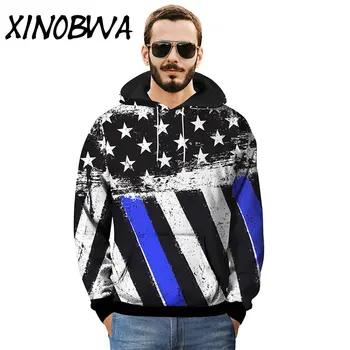 

Men High Street Fashion Oversize 3D Digital Printing Creative Flag Printed Hoodies Male Casual Long Sleeve Sweatshirts Pullover