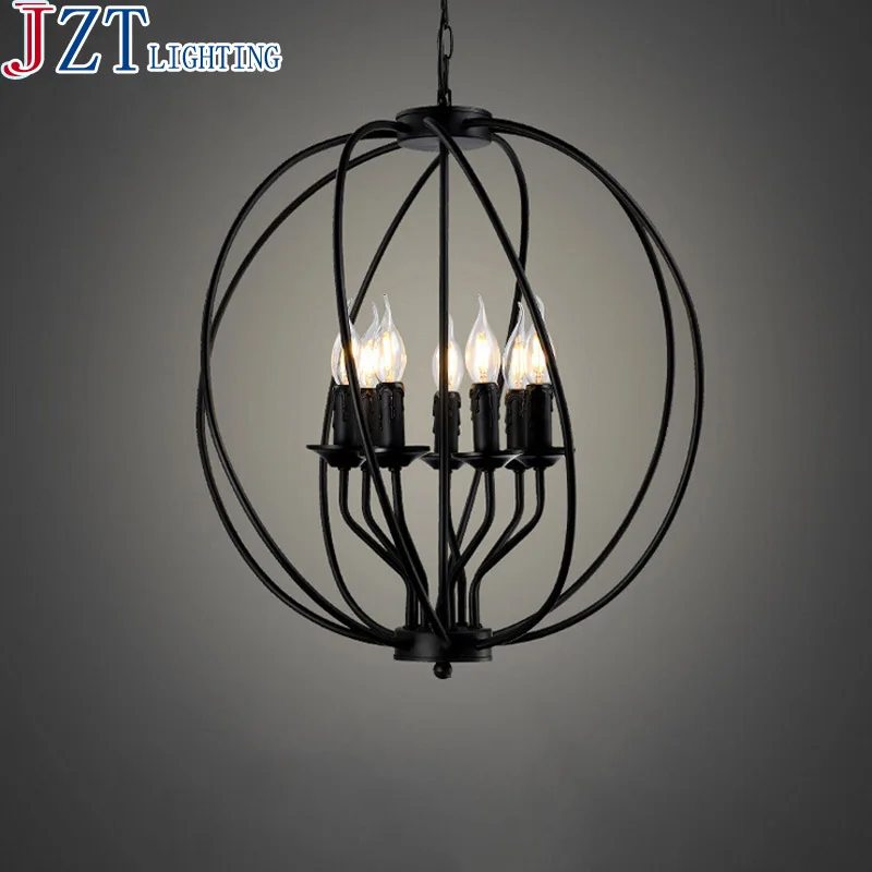 

M Best Price 6 Head Dia 42cm American Retro Rural Creative Pendant Light Bar Industrial Wind Iron Eight Spiral Ring Lighting