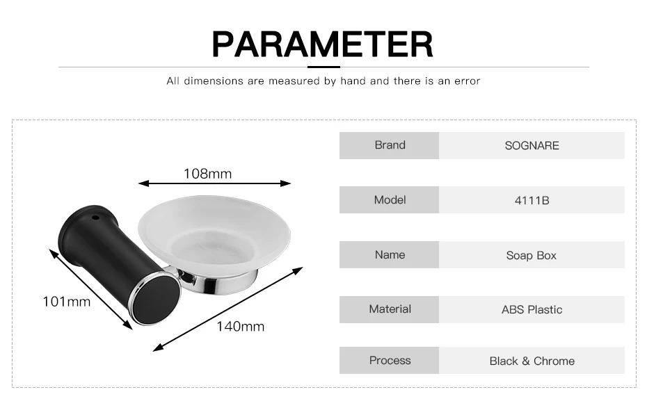 SOGNARE черный мыльница набор ABS пластик мыльницы для душа мыло держатель аксессуары для ванной комнаты мыло коробка серебро настенный