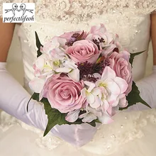 Perfectlifeoh Свадебные цветы сад букет украшение для дома цветы невесты букеты розы Имитация цветка розы стол цветок