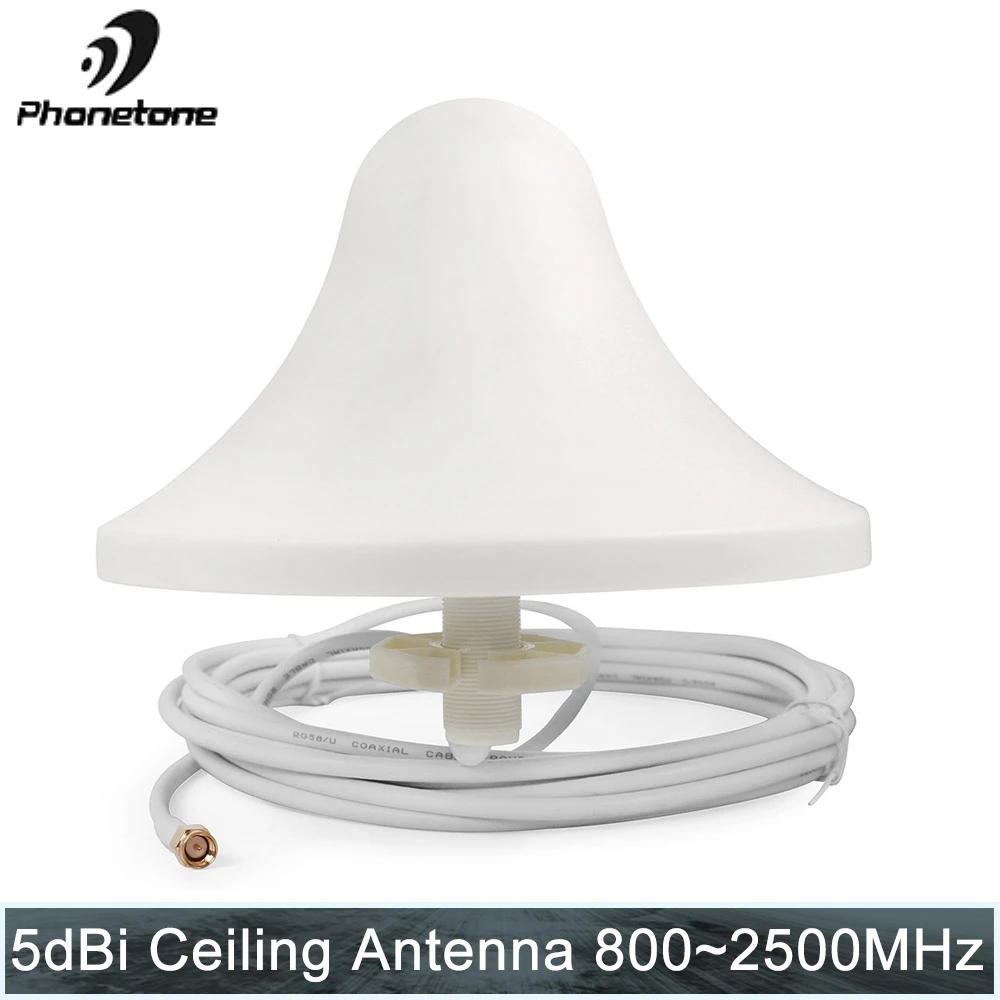 Internal Omni-directional Antenna 800~2500MHz with 5m White Cable with SMA Male Connector to Connect Mobile Phone Signal Booster Internal Omni-directional Antenna 800~2500MHz with 5m White Cable with SMA Male Connector to Connect Mobile Phone Signal Booster