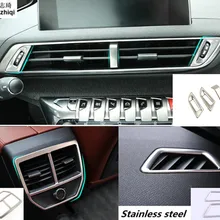 Передняя и задняя крышка для кондиционера из нержавеющей стали, декоративная рамка для автомобиля, Стайлинг для peugeot 3008 GT