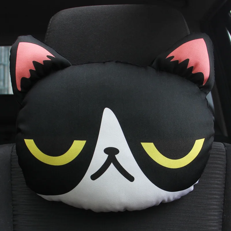 

3D Creative cartoon car headrest Head pillow personality Cat Dog dog car head pillow neck pillow seat cushion car supplies