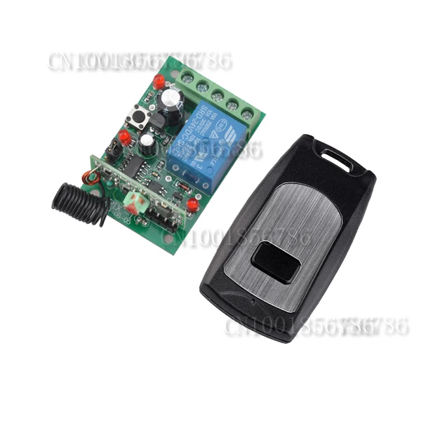 

DC24V 1CH Relay Remote Control Switch Receiver Transmitter Power Remote ON OFF Learning Code Momentary Toggle Latched 315/433MHZ