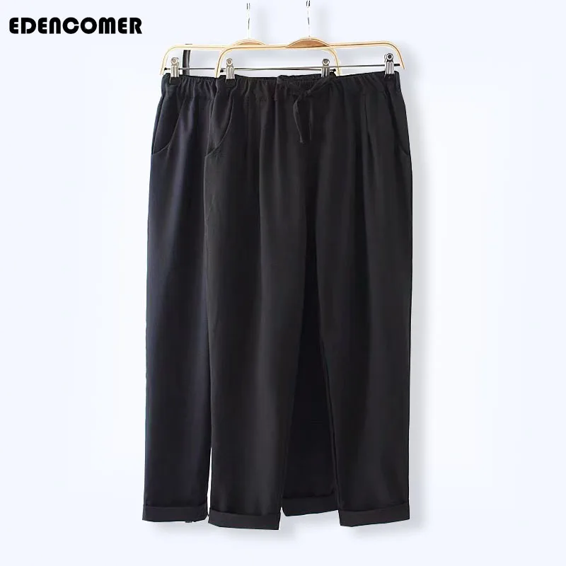 

Plus Size Autumn New Women's Trousers 2018 Large Size Women's Simple Solid Color Trousers Elastic Waist Casual Trousers