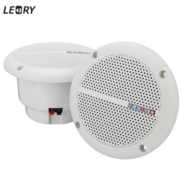 Leory New 1 Pair Speaker Loudspeakers Waterproof Marine Boat Ceiling Leory New 1 Pair Speaker Loudspeakers Waterproof Marine Boat Ceiling Wall Speakers Kitchen Bathroom Water Resistant