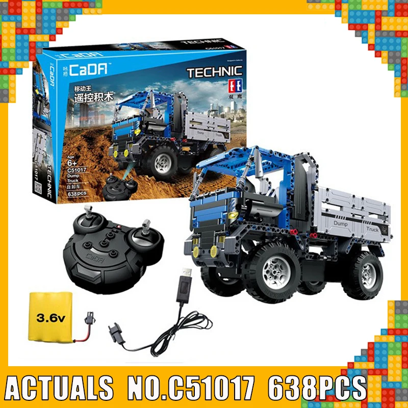 

638pcs 2in1 Technic Series RC Remote Control Dump Truck C51017 Building Blocks Toy For Baby Kids Children Educational Gifts Toys