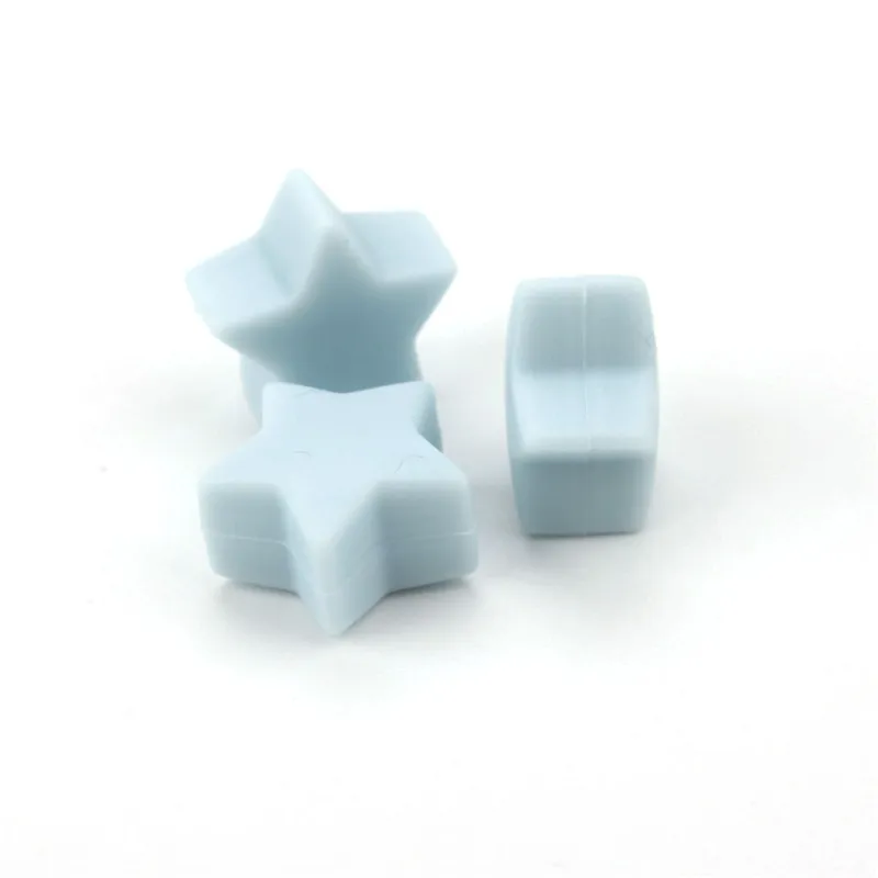 스타 식품 등급 실리콘 비즈 펜던트 15mm Teether 실리콘 비즈 Diy 젖니 실리콘 목걸이, 50 개