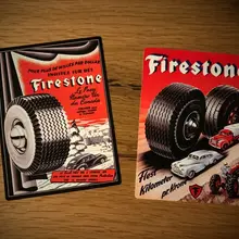 Firestone etiqueta neumático Vintage Hotrod Retro Hill Climb Rally de #205