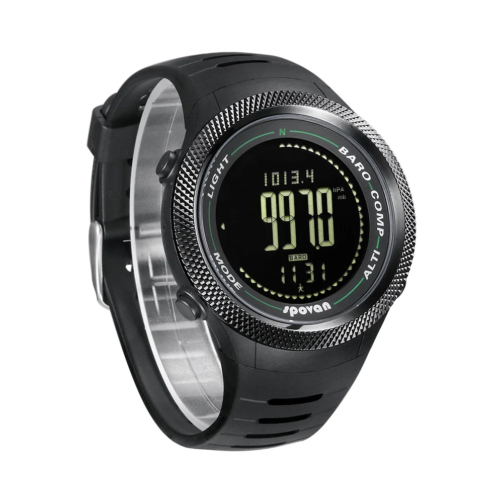 SPOVAN многофункциональные мужские часы 50 м водонепроницаемый светодиодный компас с подсветкой 3D шагомер счетчик калорий военные спортивные часы Leader2