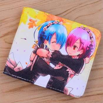 

Anime Re:Life in a different world from zero Short Wallet Rem Ram Cartoon Purse