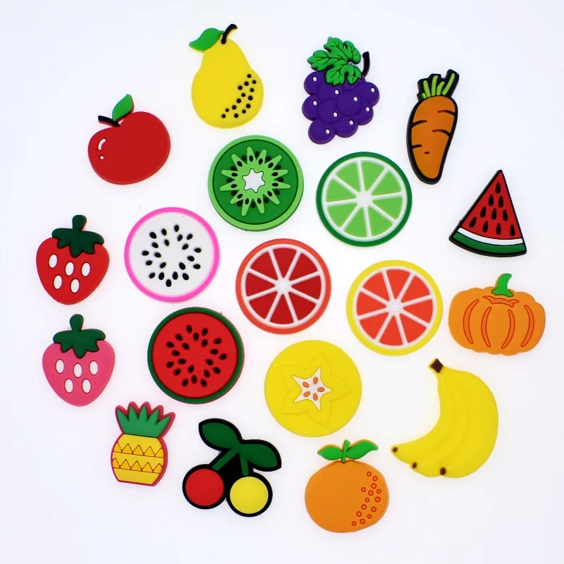  Cartoon Fruit Animals Heart Rainbow Soft PVC Charms Fit Hole Garden Mule Clogs Shoes Bracelet/Wrist - 32935959181