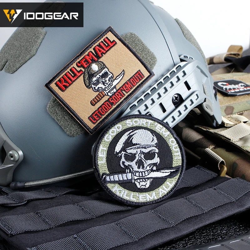 IDOGEAR тактическая нашивка с вышивкой череп для морального духа военные аксессуары