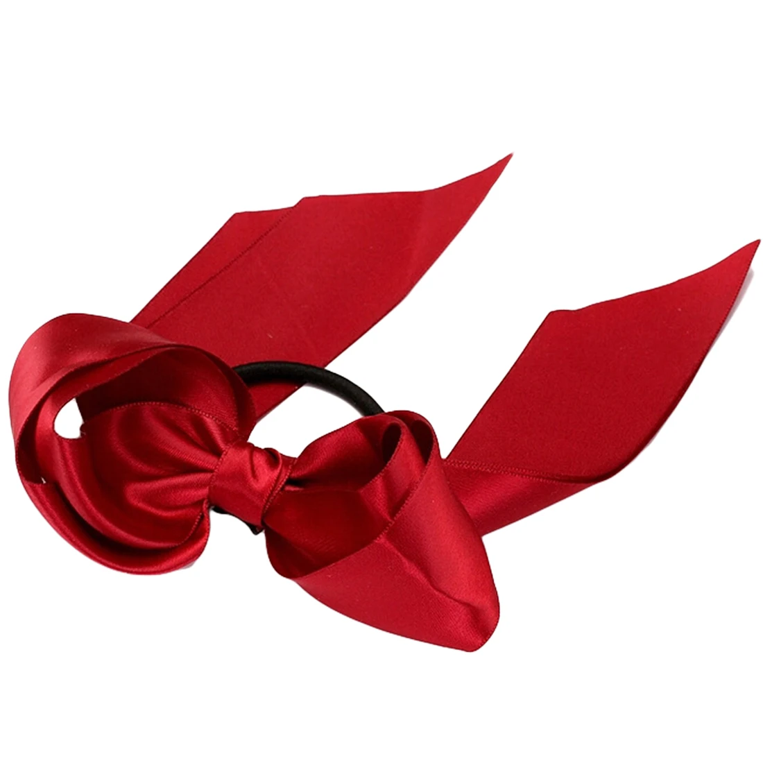 Women Girls Satin Ribbon Bow Elastic Hair Band Attractive Strong elastic rubber band Beauty New